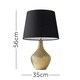 image 3 of ValueLights Bailey Gold Table Lamp Large Black Tapered Shade
