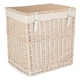 image 2 of Large Boutique White Wash Storage Laundry Hamper With Lining | White | White