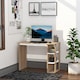 image 1 of HOMCOM Computer Desk, Writing Desk with 3-Tier Storage Shelf, Work Table for Home Office, Study, Living Room, Oak and White
