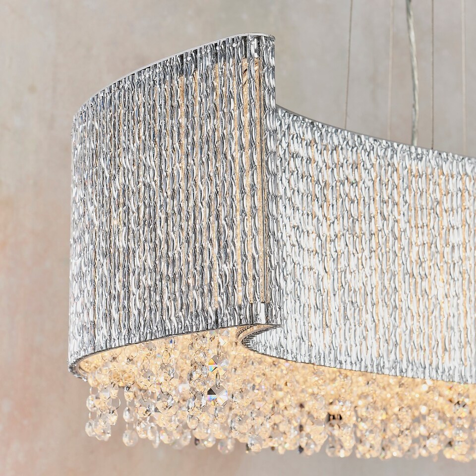 image 1 of Galina 8 Light Ceiling Pendant Chrome Plate & Clear Crystal, G9