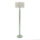 image 1 of ValueLights Bobbins Sage Green Floor Lamp Pleat Green Shade and Bulb