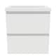 image 1 of AICA 500mm Wall Mounted Bathroom Vanity Unit With Ceramic Basin,2 Soft Close Drawers for Storage,White,Flat packed