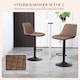 image 4 of HOMCOM Bar Stools Set of 2, Retro Adjustable Kitchen Stool, Swivel PU Leather Upholstered Bar Chairs with Back, Footrest and Steel Base, Brown