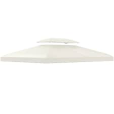 Outsunny 3x4m Gazebo Replacement Roof Canopy 2 Tier Top UV Cover Patio Cream