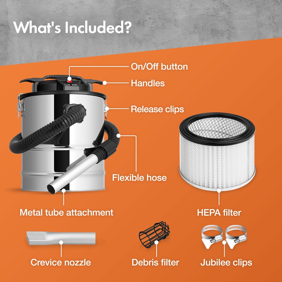 image 1 of VonHaus 15L Ash Vacuum Cleaner for Home or Workshop