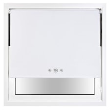 FURNISHED Blackout Roller Blind with Triple Eyelets & Metal Fittings | White | White | (W) 130cm x (L) 210cm