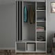 image 5 of Uppsala Open Wardrobe Unit in White with a Grey Textile Curtain