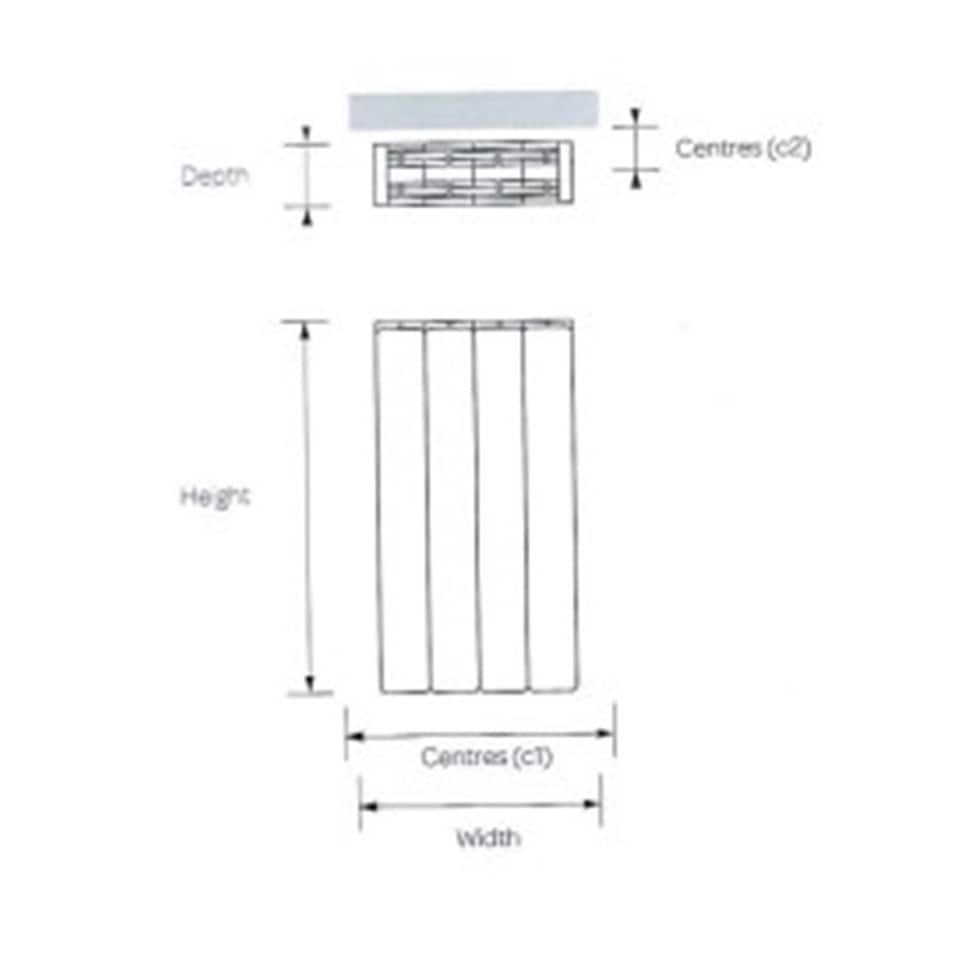 image 1 of 581mm (H) x 1440mm (W) - White Horizontal Radiator (Amsterdam) - (0.581m x 1.44m) - Depth 95mm