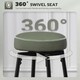 image 3 of HOMCOM Swivel Bar Stools Set of 2, PU Leather Barstools with Footrest Green
