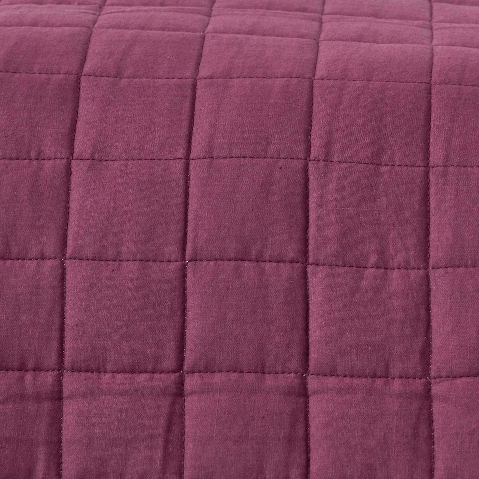 image 1 of Homescapes Cotton Quilted Reversible Bedspread Lavender Purple - 200 x 200 cm | Purple
