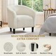image 4 of Yaheetech Fabric Club Chair Upholstered Accent Barrel Chair White | Ivory