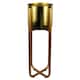 image 1 of Tall Gold Stand with Gold Metal Planter 62cm x 18cm | Gold
