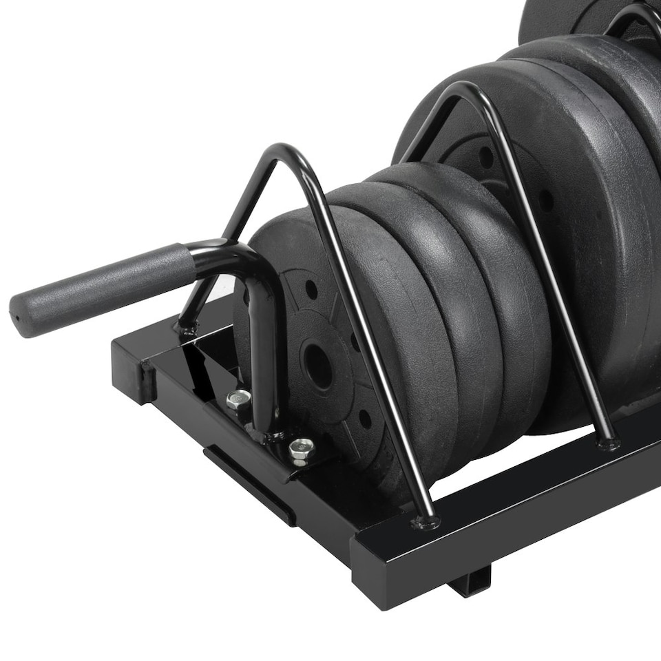 image 1 of Yaheetech Horizontal Bumper Plate Rack Black