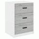 image 1 of White 3-Drawer Bedside Table Grey | Colour: Ash Grey