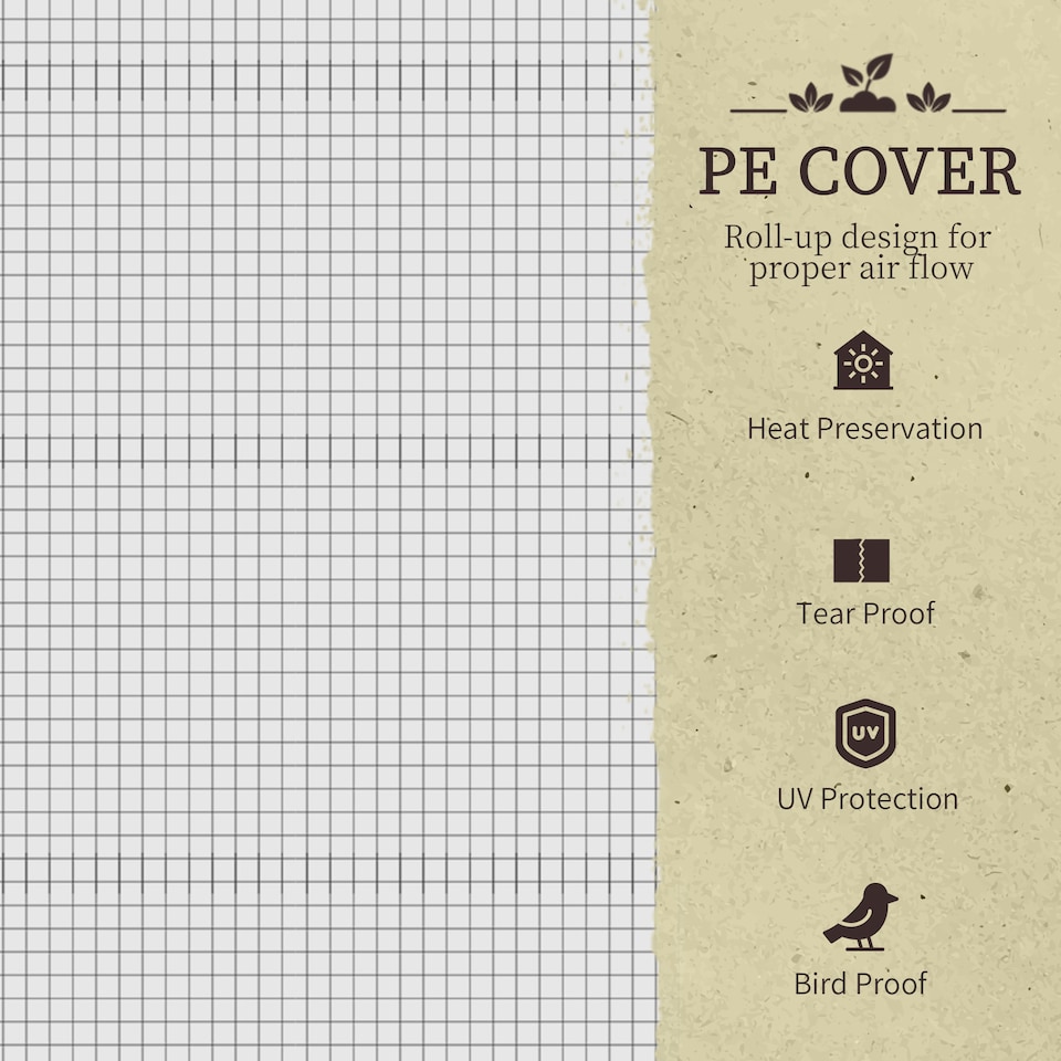 image 1 of Outsunny Raised Garden Bed with PE Greenhouse Cover, Outdoor Elevated Wood Planter Box for Herbs and Vegetables, Use for Patio, Garden, Balcony, 121 x 55 x 117cm, Dark Grey | Grey | 121cm x 55cm x 117cm