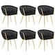 image 1 of Dining Chair Astano - padded, velvet, knot design, continuous backrest | Black | black/gold | 6