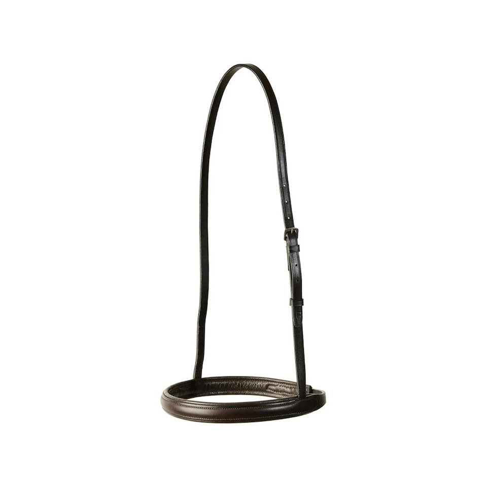 image 1 of Kincade Raised Cavesson Leather Classic Horse Noseband | Brown | Brown | Warmblood | 1