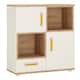 image 1 of 4KIDS 2 Door 1 Drawer Cupboard with 2 Open Shelves with Orange Handles