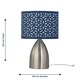 image 6 of First Choice Lighting Valentina Brushed Chrome Touch Lamp with Navy Blue Cut Out Shade Silver | Blue