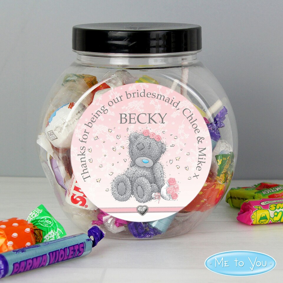 image 1 of Personalised Me To You Bridesmaid Wedding Sweet Jar