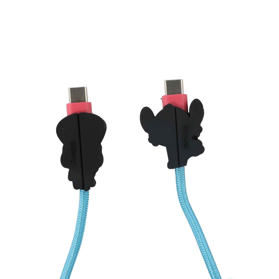 image 1 of Stitch 6ft Type-C Braided Molded Charging Cable Scrump Yay