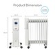 image 9 of MONHOUSE 11 Fins Oil Filled Radiator - Portable Electric Heater with Adjustable Thermostat - 3 Heat Settings, Overheat Safety Cut Off, Remote Control - White