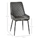 image 3 of HOMCOM Retro Dining Chair Set of 2, PU Leather Upholstered Side Chairs