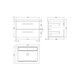 image 2 of Wall Hung 2 Drawer Vanity Unit with Polymarble Basin, 720mm - Gloss Grey Grey