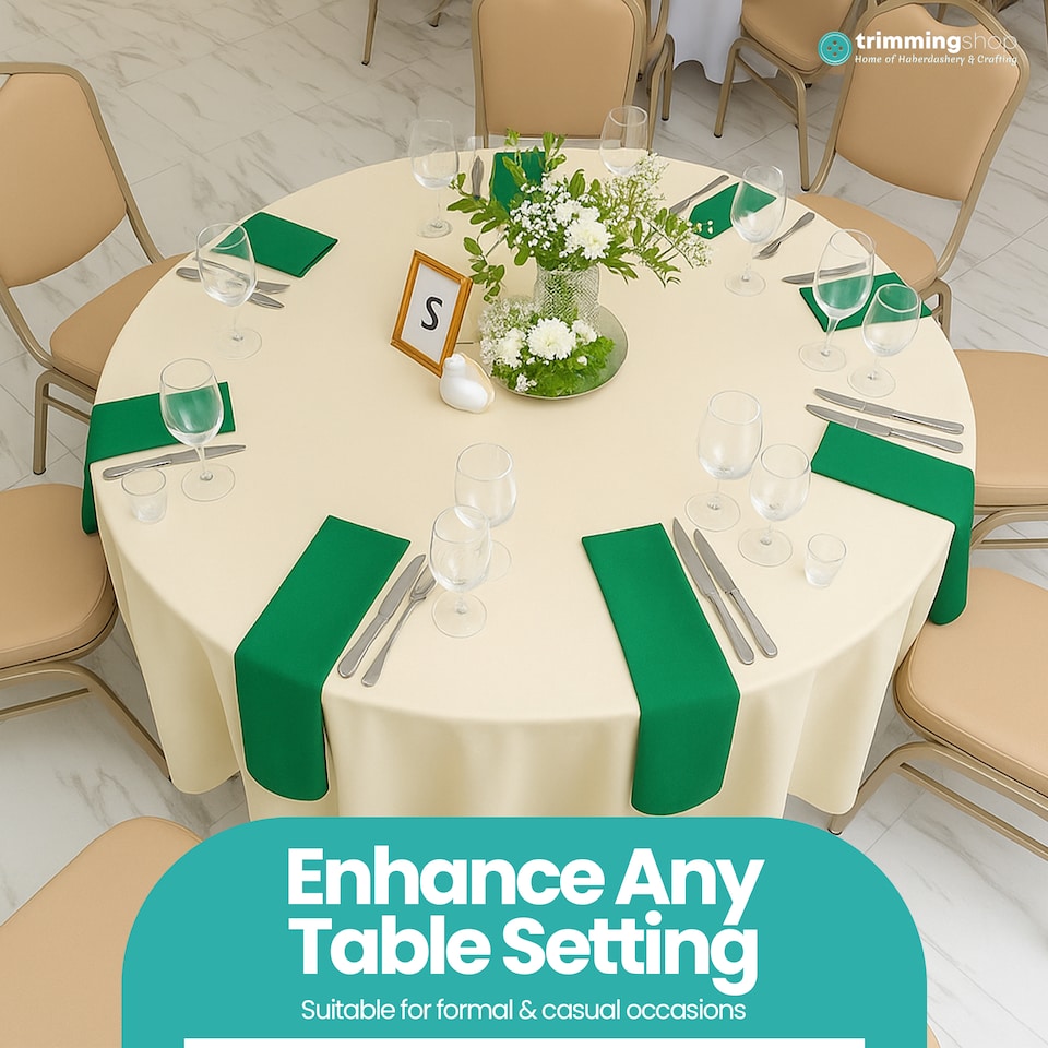 image 1 of Round Polyester Tablecloth, Premium Linen Table Cover - 108 Inch