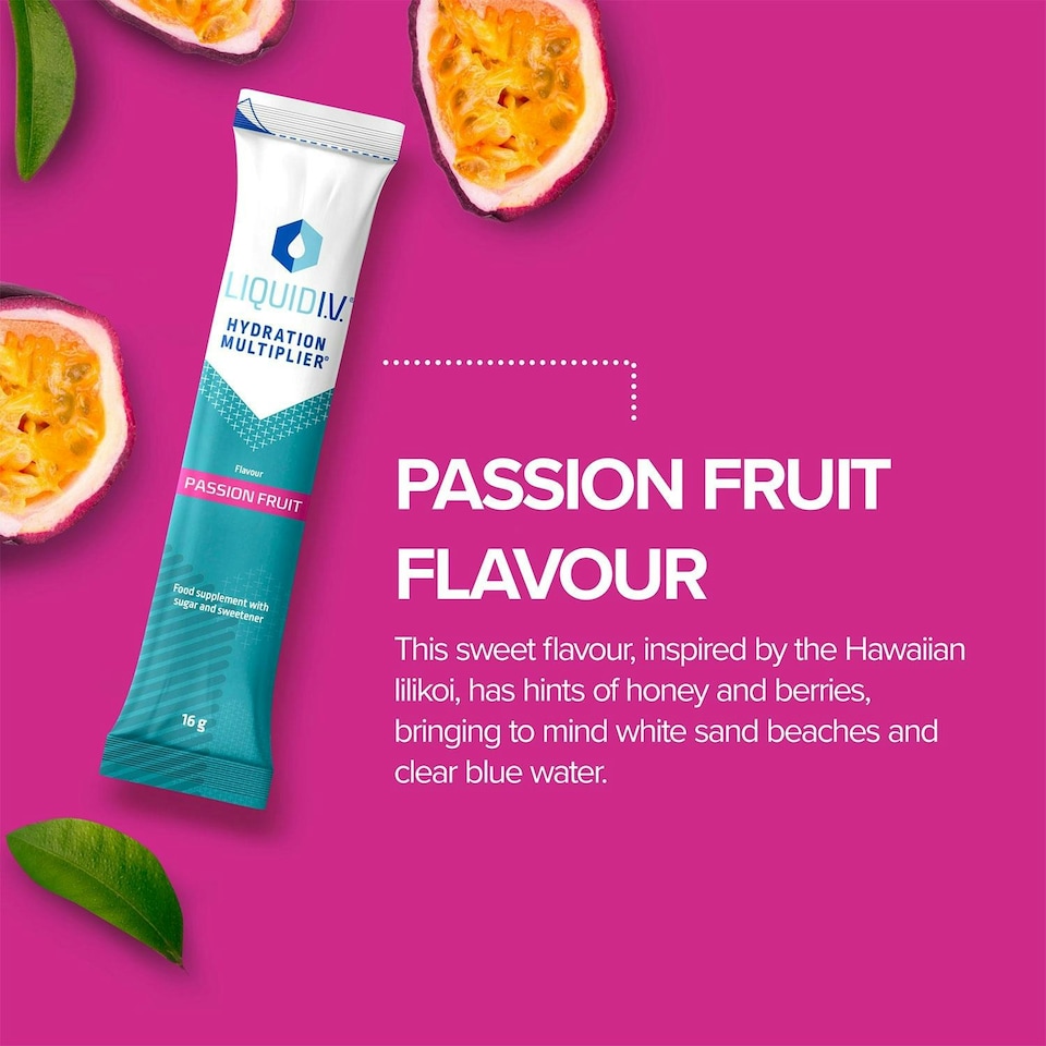 image 1 of Liquid I.V. Passion Fruit Hydration Multiplier Electrolyte Powder Mix, 15 Sachets