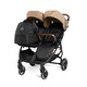 image 1 of Venus Prime Double Stroller - Birth to 15kgs (Approx. 3 Years), Lightweight, One Hand Fold, Newborn Cocoon, 2 Quilted Footwarmers & Rain Cover (Biscuit)