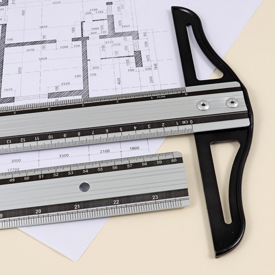 image 1 of 60cm Aluminium T-Square Ruler