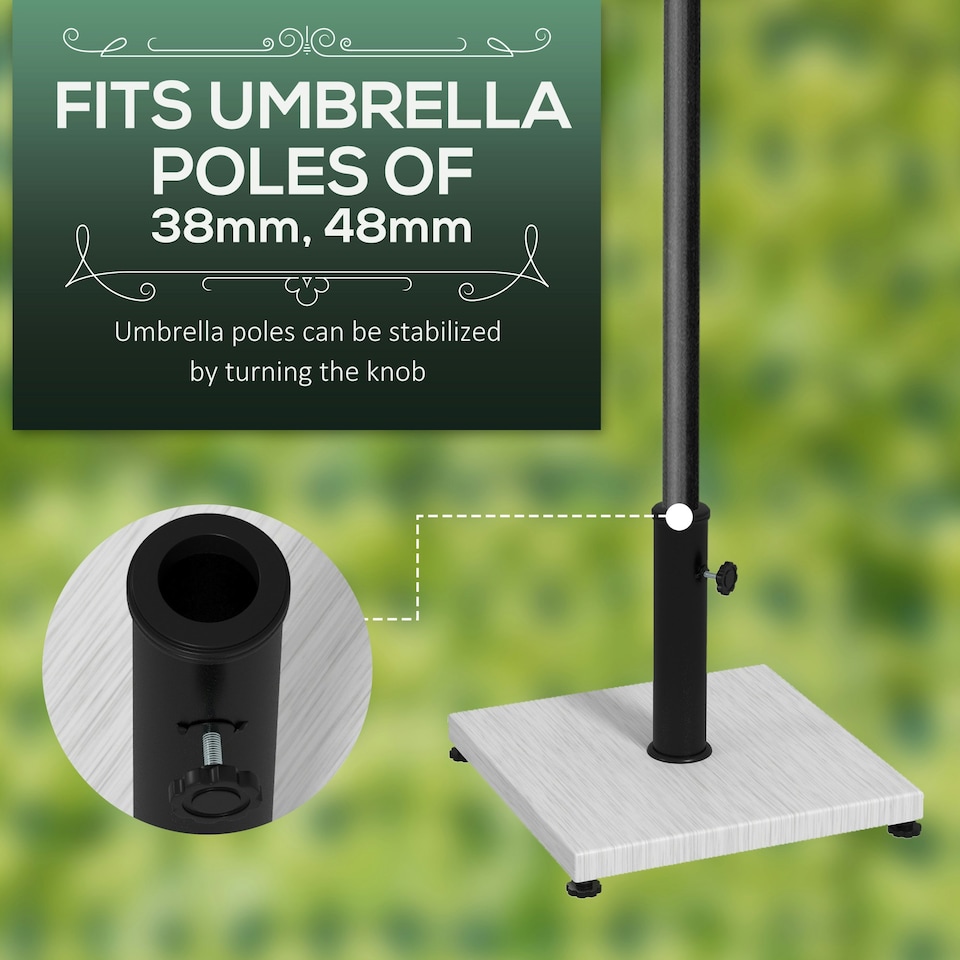 image 1 of Outsunny 12kg Garden Parasol Base w/ Adjustable Foot Concrete Umbrella Stand