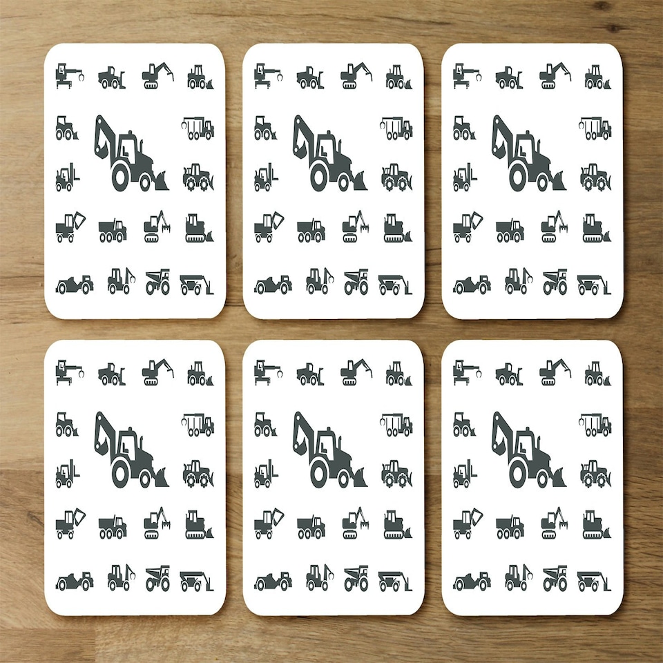 image 1 of Construction equipment (Placemat & Coaster Set)