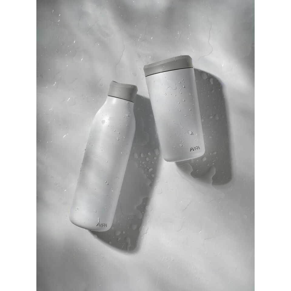 image 1 of Avira Alok Recycled Stainless Steel 600ml Water Bottle - White - One Size