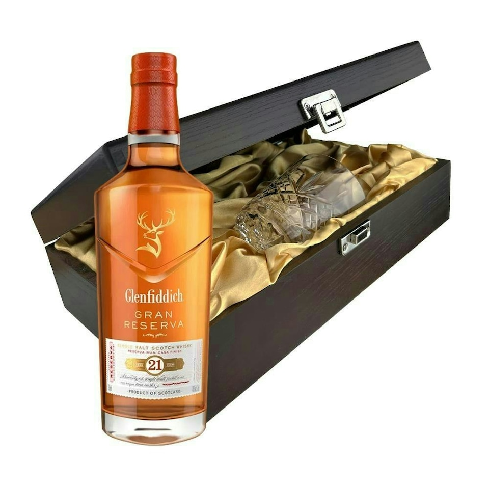 image 1 of Glenfiddich 21 Year Old Gran Reserva Whisky In Luxury Box With Royal Scot Glass 70cl 40% abv
