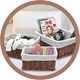 image 6 of Marco Paul Brown Set of 3 Wicker Storage Baskets Organising Baskets Brown