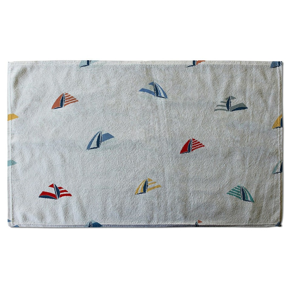 image 1 of Striped Sailboats (Bath Towel)