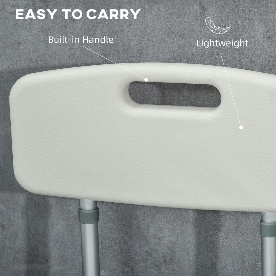 image 1 of HOMCOM Aluminium Shower Chair Adjustable Bath Stool for Senior Disabled Pregnant