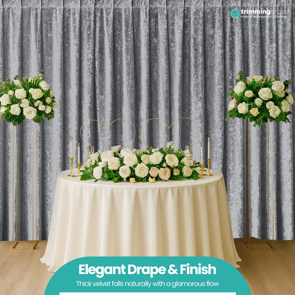 image 1 of 3x3m Crushed Velvet Backdrop, 8cm Rod Pocket Photography Background