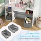 image 5 of COSTWAY Kids Vanity Desk & Chair 2 in 1 Makeup Pretend White