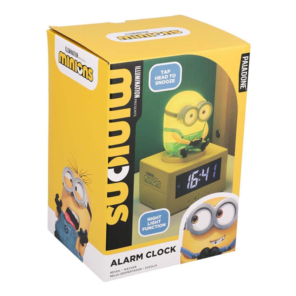 image 1 of Minions Icon Alarm Clock, Digital Clock with Alarm Function for Bedside or Desk, Character Bedroom Decor Gift, Paladone