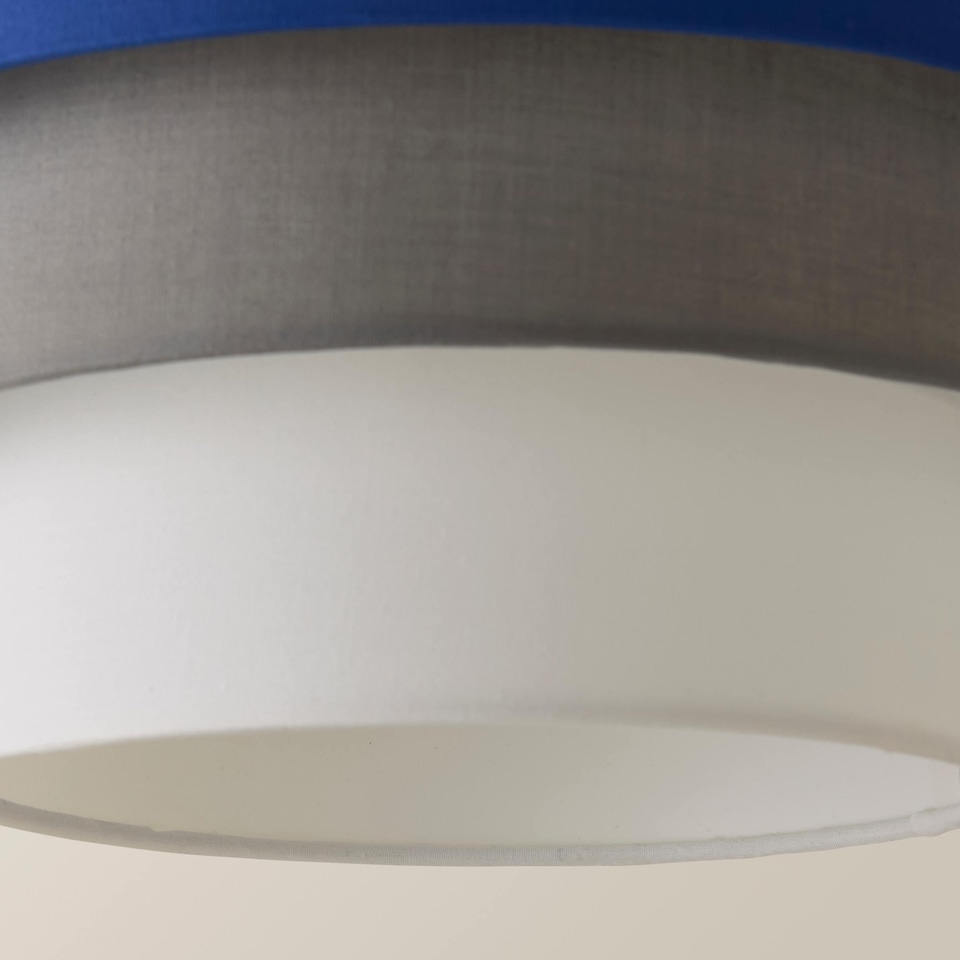 image 1 of ValueLights Aztec 3 Tier Blue Fabric Ceiling Light Shade and Bulb