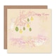 image 1 of Pink Wreath Hanging Eggs Baubles Easter Card