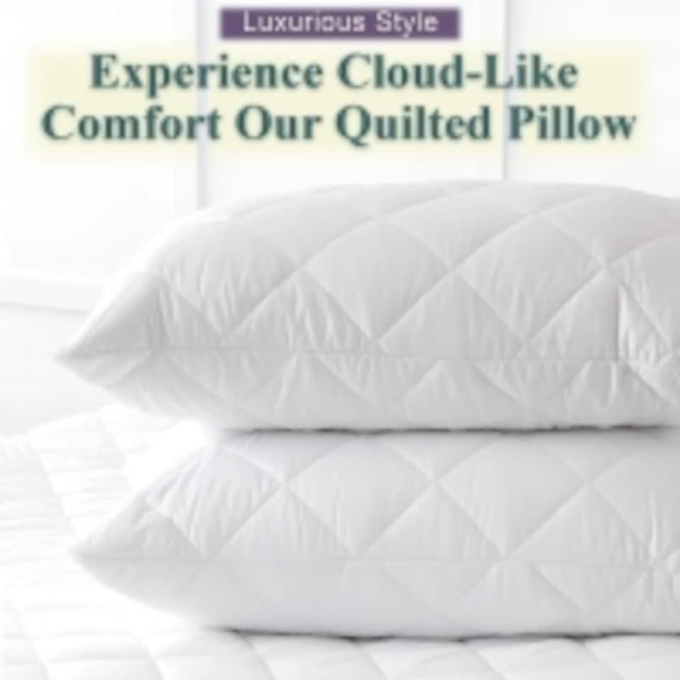 image 1 of Nod Off Quilted Bed Pillows Pack of 2, Luxury Hotel Quality Down Alternative Pillow Set