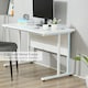 image 5 of HOMCOM Computer Desk Writing Table with 2 Cable Management Holes Metal Leg White
