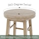 image 4 of Chef Vida Wooden Revolving Bar Stool Set of 2, White