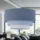 image 5 of First Choice Lighting Gabi Blue Ombre Linen 3 Tier Ceiling Light Shade Blue