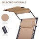 image 4 of Outsunny Foldable Reclining Garden Chair with Headrest, Zero Gravity Deck Sun Lounger Seat Chair with Footrest, Armrest, Cup Holder & Canopy Shade, Beige