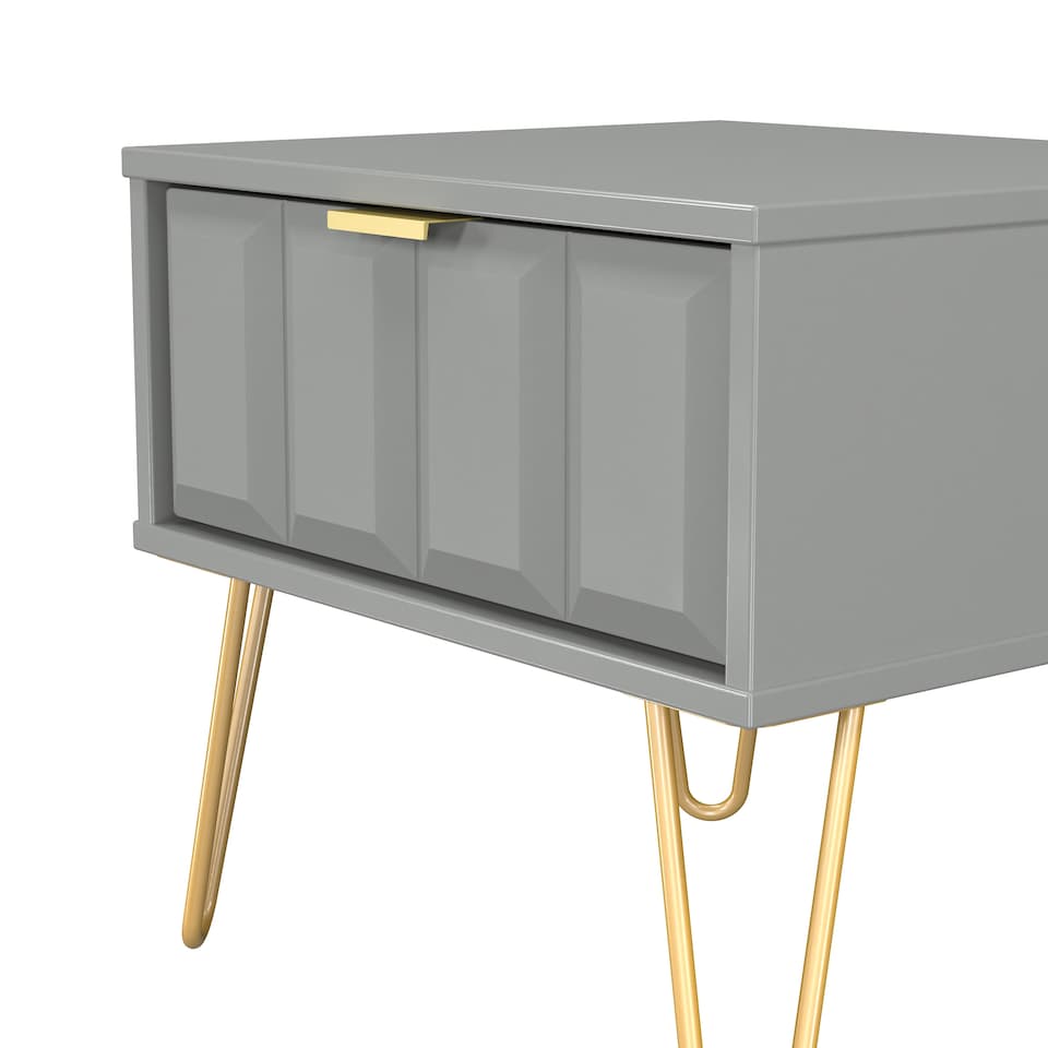 image 1 of Metro 1 Drawer Bedside Table in Dusk Grey (Ready Assembled) | Grey | Dusk Grey